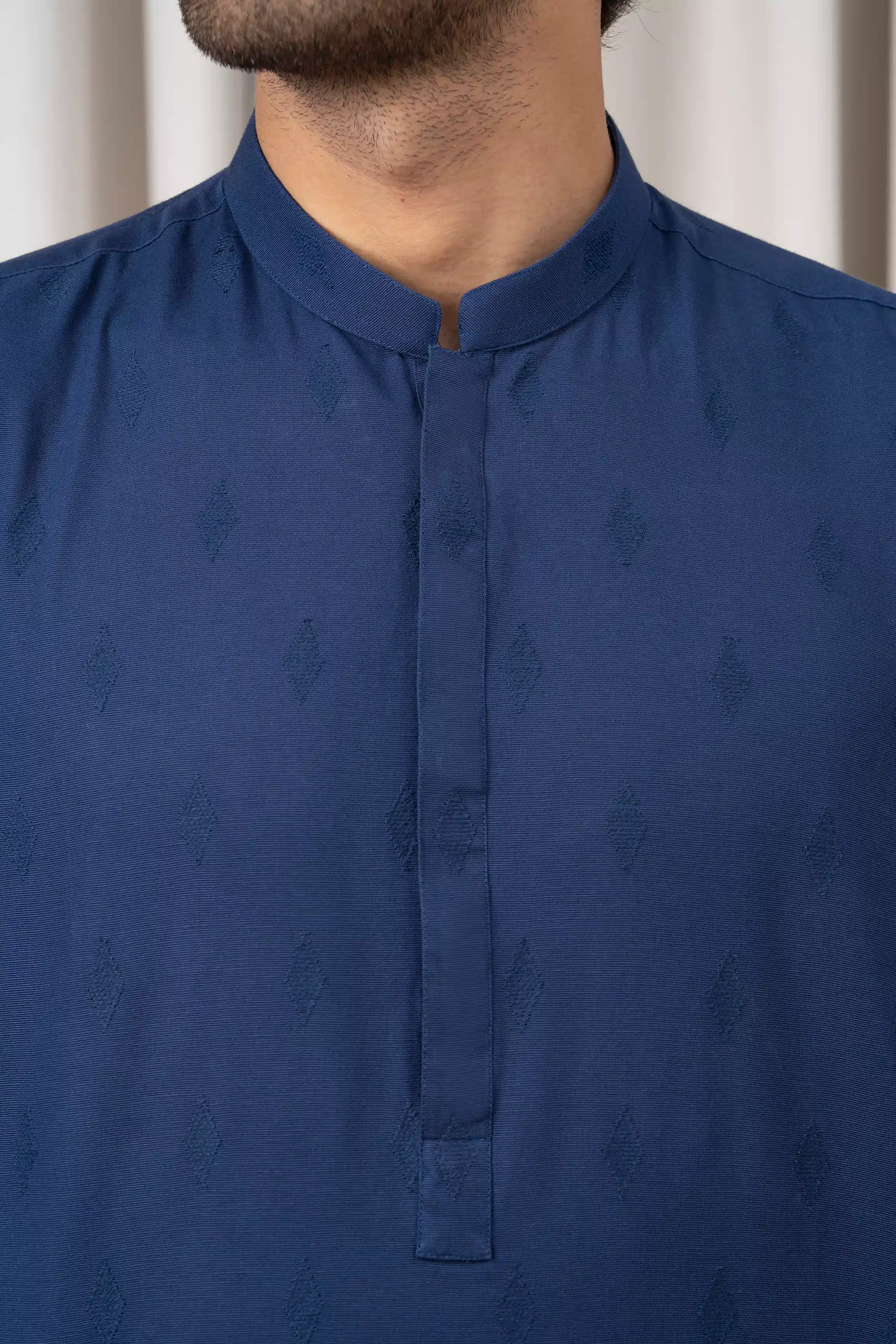 EMBROIDERED KURTA - SIGNATURE COLLECTION INDIGO BLUE - Image 5