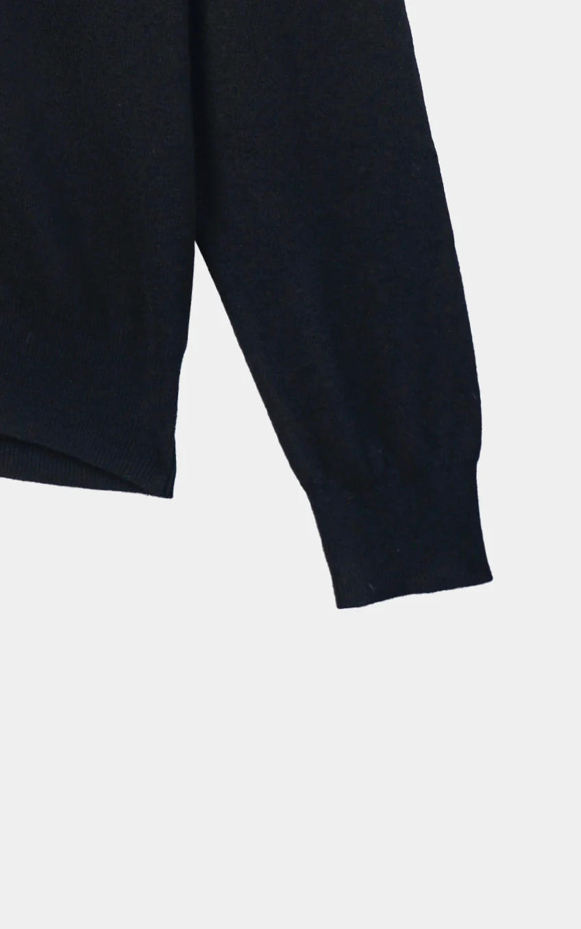 Full-Zip Mock Neck Sweater Black - Image 3
