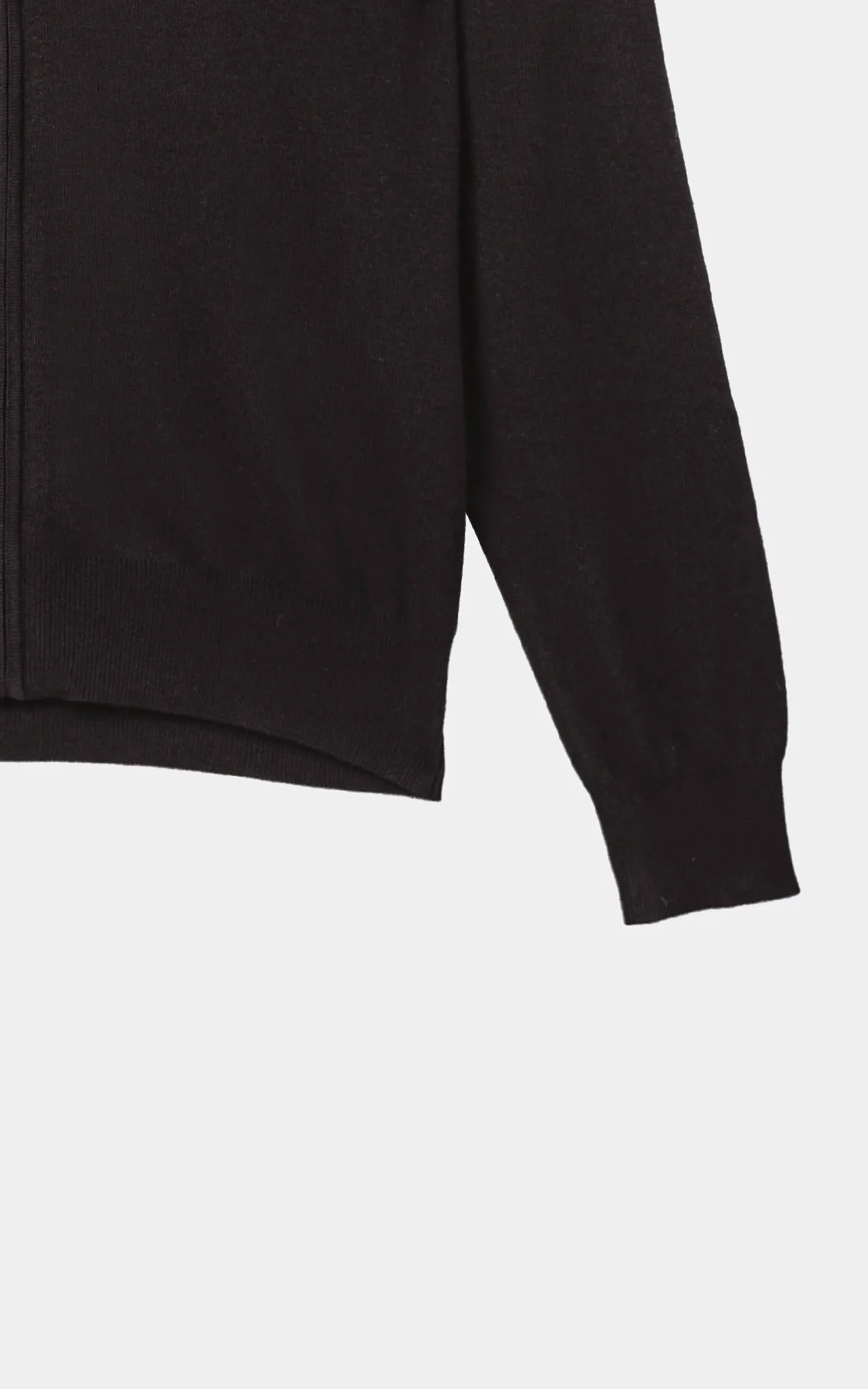 Full-Zip Mock Neck Sweater Dark Brown - Image 3