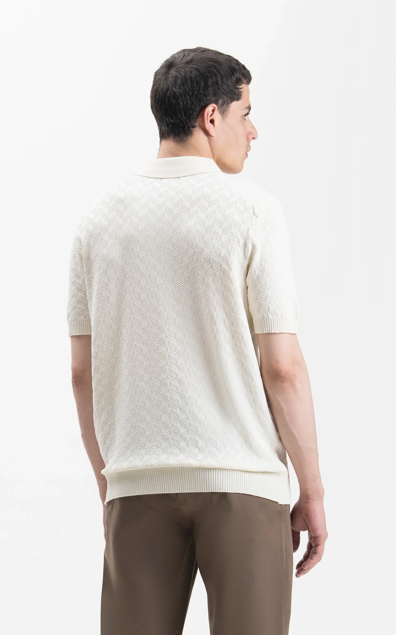 HALF SLEEVES SWEATER KNIT SHIRT OFF WHITE - Image 6