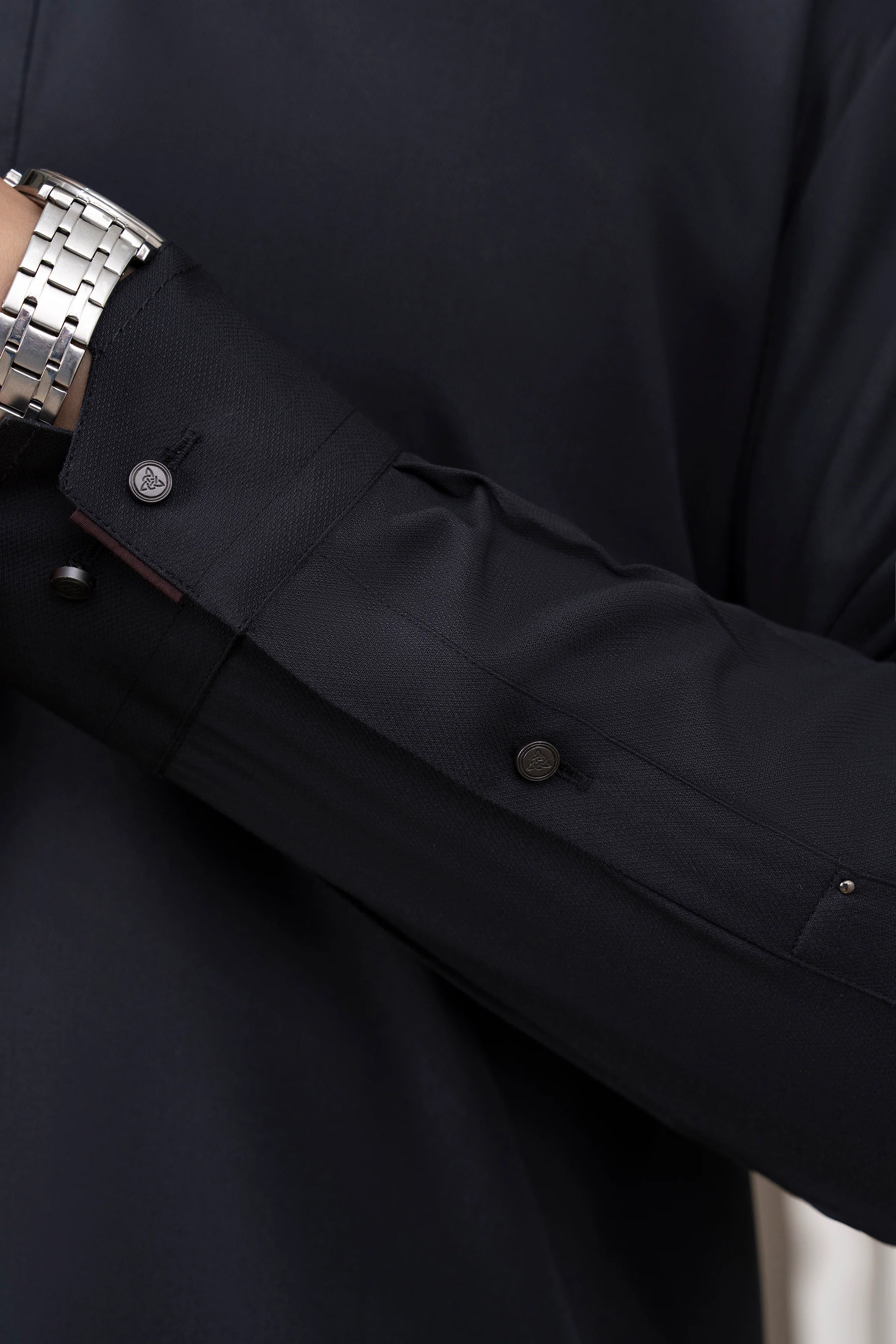 TEXTURED BLENDED KAMEEZ SHALWAR - SIGNATURE COLLECTION BLACK - Image 7